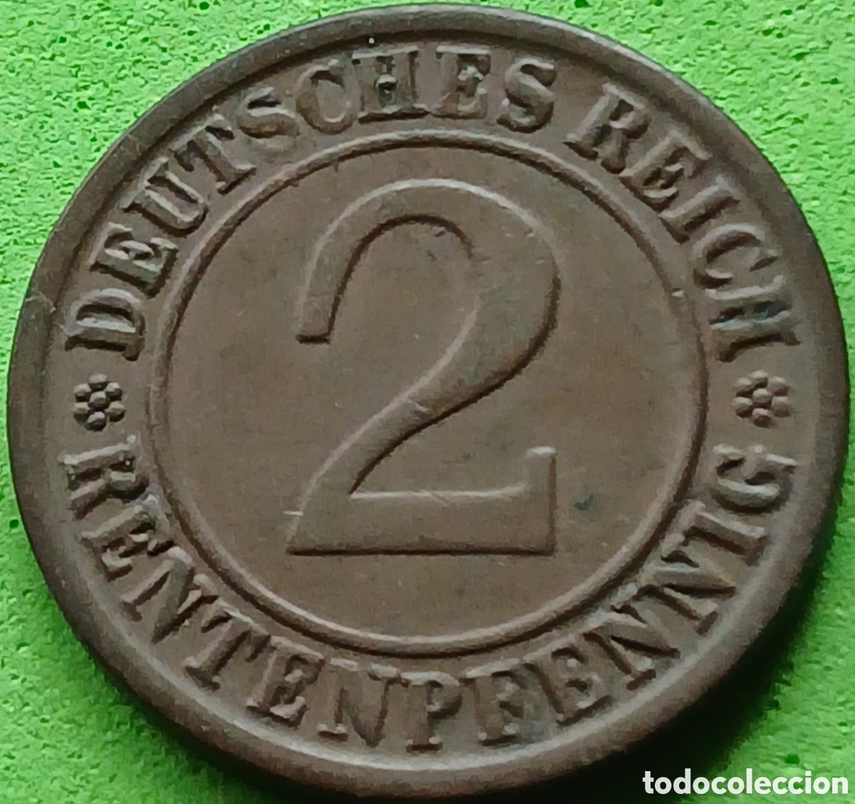 Monedas antiguas de Europa: Alemania Rep&uacute;blica de Weimar 2 rentenpfennig 1923 D km#31