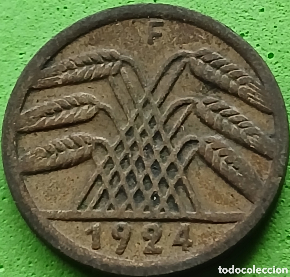 Monedas antiguas de Europa: Alemania Rep&uacute;blica de Weimar 5 rentenpfennig 1924 F km#32
