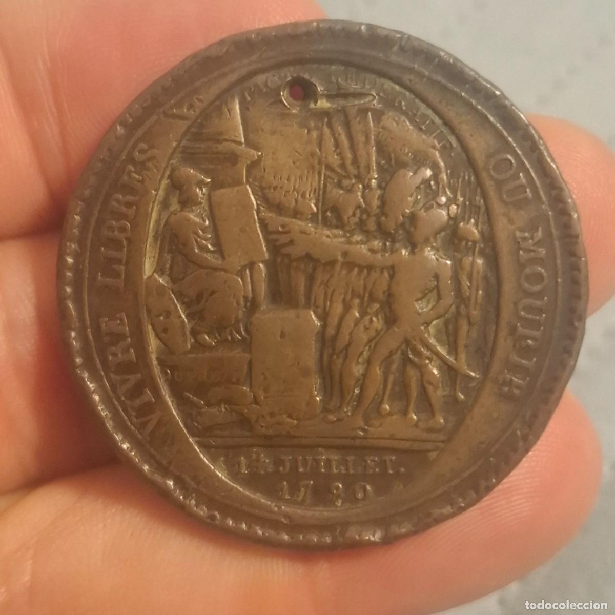 Monedas antiguas de Europa: Francia, Moneda de 5 Sols, 1792 Birmingham, Bronce