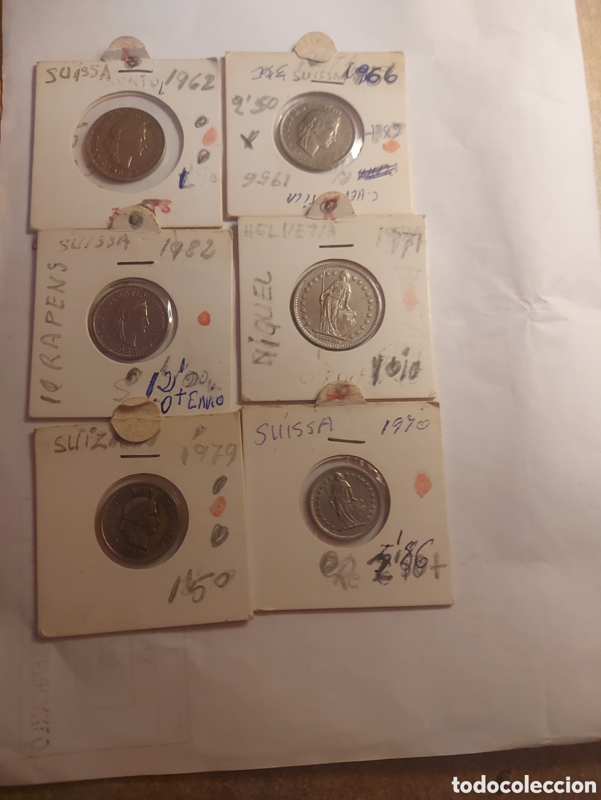 Monedas antiguas de Europa: 6 monedas de Suiza de