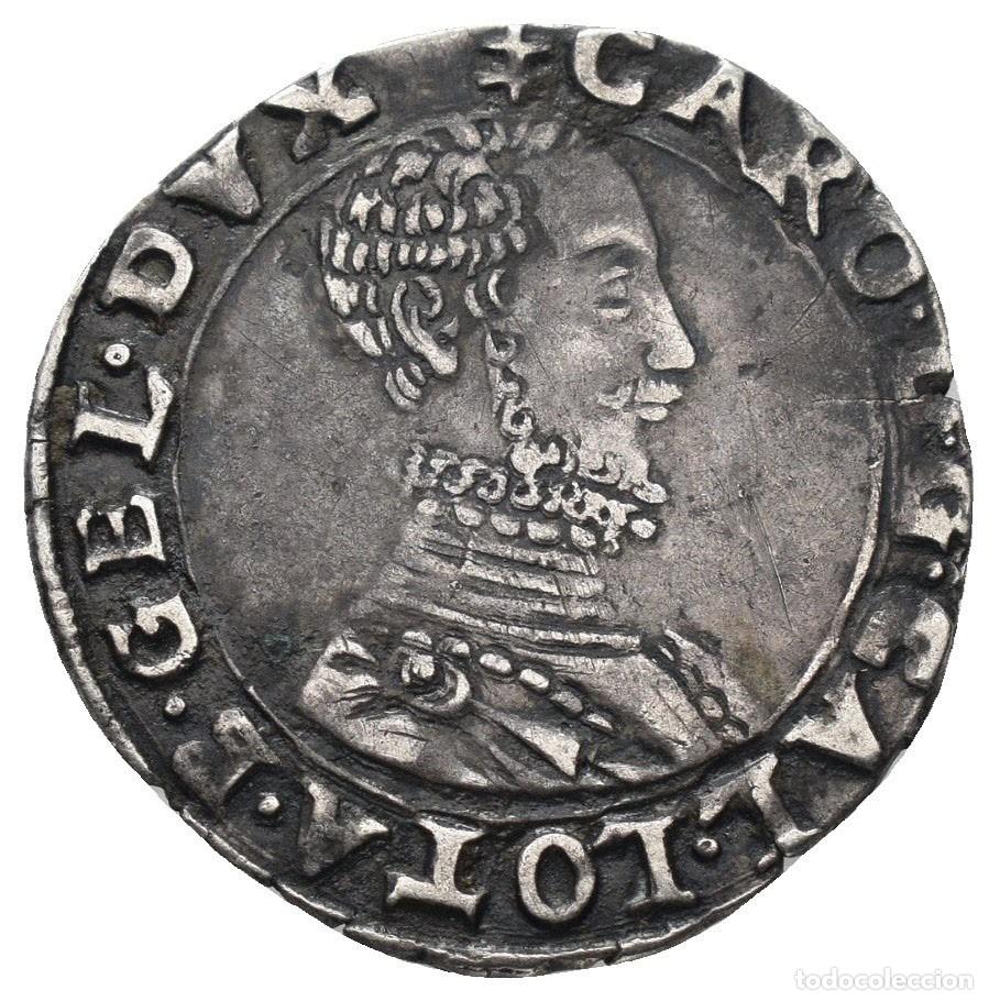 Monedas antiguas de Europa: SC-Ducado de Lorena. Charles III le Grand Duc (1545-1608) 1/4 Teston. Plata 2,19 g.
