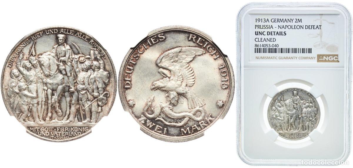 Monedas antiguas de Europa: Germany Kingdom of Prussia Second Empire 1913A 2 Mark - Wilhelm II (Declaration of war against Napo