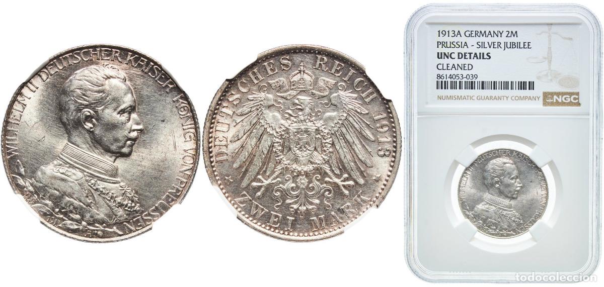 Monedas antiguas de Europa: Germany Kingdom of Prussia Second Empire 1913 A 2 Mark - Wilhelm II (Reign) Silver (.900) Berlin Mi