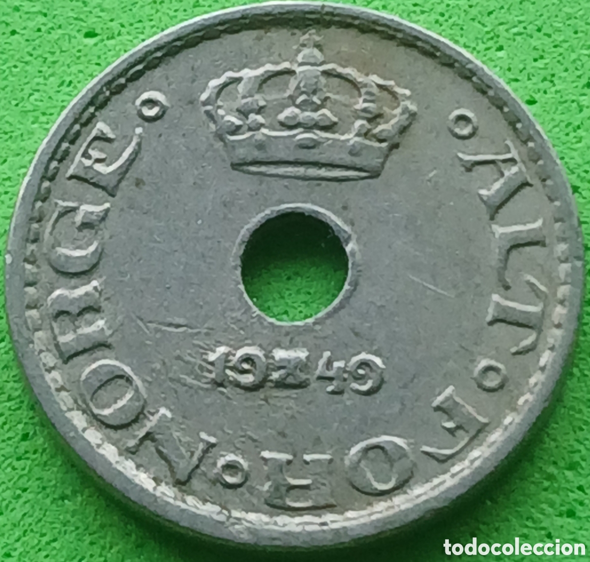 Monedas antiguas de Europa: Noruega 10 ore 1949 km#383