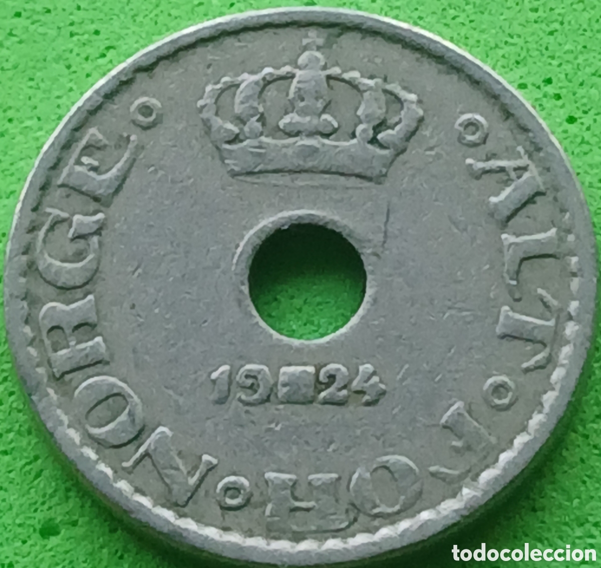 Monedas antiguas de Europa: Noruega 10 ore 1924 km#383