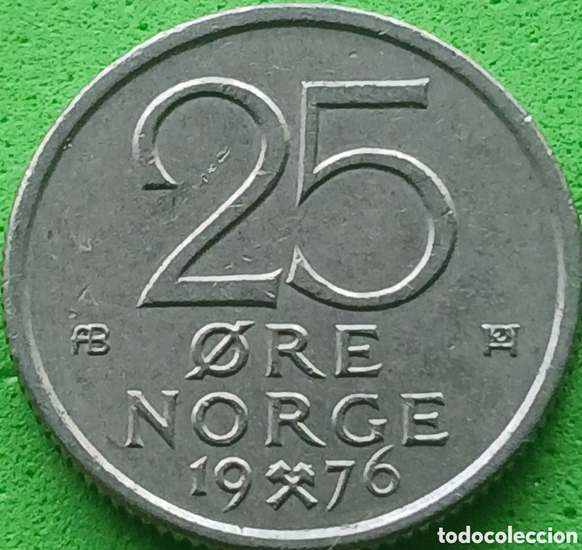 Monedas antiguas de Europa: Noruega 25 ore 1976 km#417