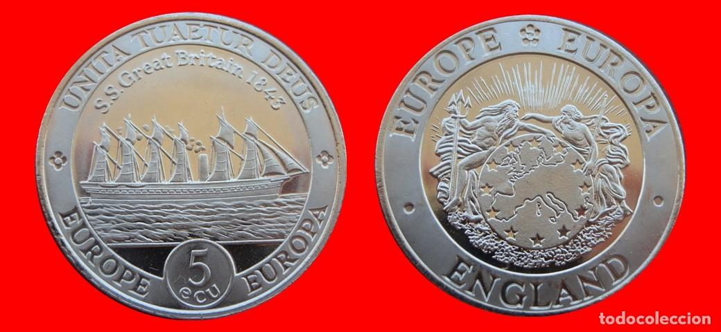 Monedas antiguas de Europa: 5 ECU PRUEBA SIN CIRCULAR REINO INGLATERRA-9385SC