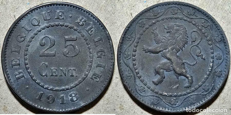 Alte M&uuml;nzen aus Europa: BELGICA - 25 CENTS - 1918 - OCUPACI&Oacute;N ALEMANA - E.B.C. - ZINC