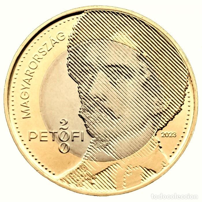 Monedas antiguas de Europa: Hungr&iacute;a, 200 Florines (Forimt) ''S&aacute;ndor Petőfi - poeta&rdquo;, UC#368./ Sin Circular.