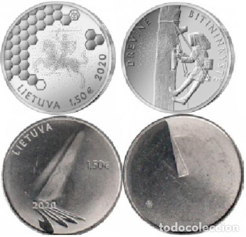 Monedas antiguas de Europa: Lituania, Set de 2 x 1,5 euros 2020 ''Apicultura y Esperanza&rdquo;, UC#227 y 229./ Sin Circular.