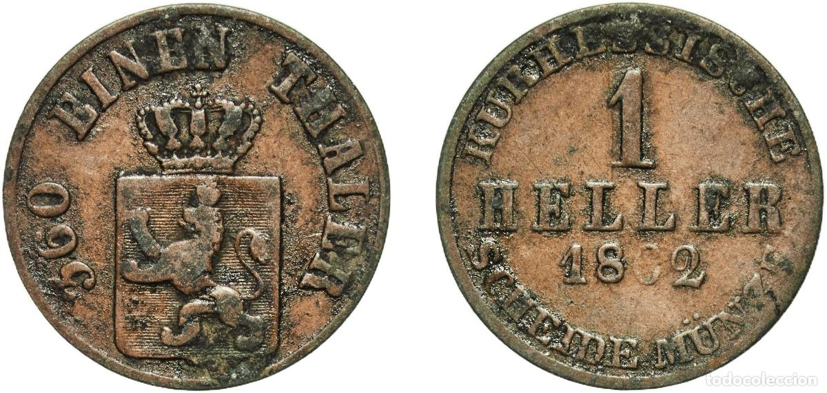 Monedas antiguas de Europa: Germany Electorate of Hesse-Cassel German states 1862 1 Heller - Frederick William Copper Kassel Mi