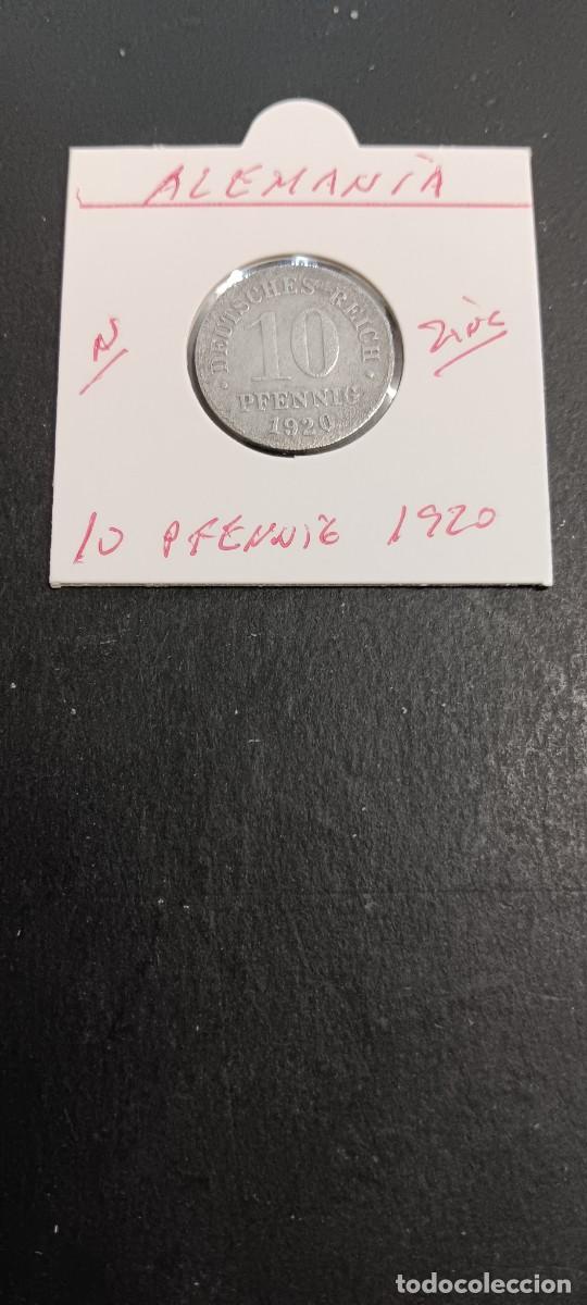 Monedas antiguas de Europa: ALEMANIA 10 PFENNIG 1920 KM=26 (ZINC)
