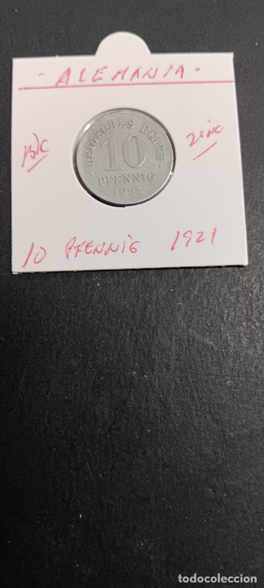Monedas antiguas de Europa: ALEMANIA 10 PFENNIG 1921 BC KM=26 (ZINC)