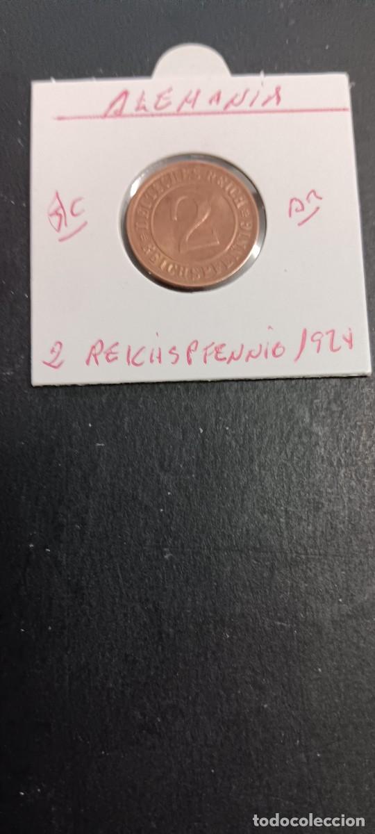 Monedas antiguas de Europa: ALEMANIA 2 REICHSPFENNIG 1924 S/C KM=38 (BRONCE)