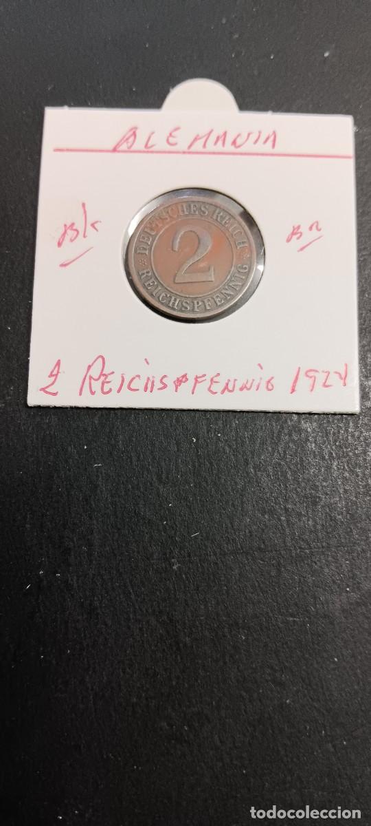 Monedas antiguas de Europa: ALEMANIA 2 REICHSPFENNIG 1924 BC KM=38 (BRONCE)
