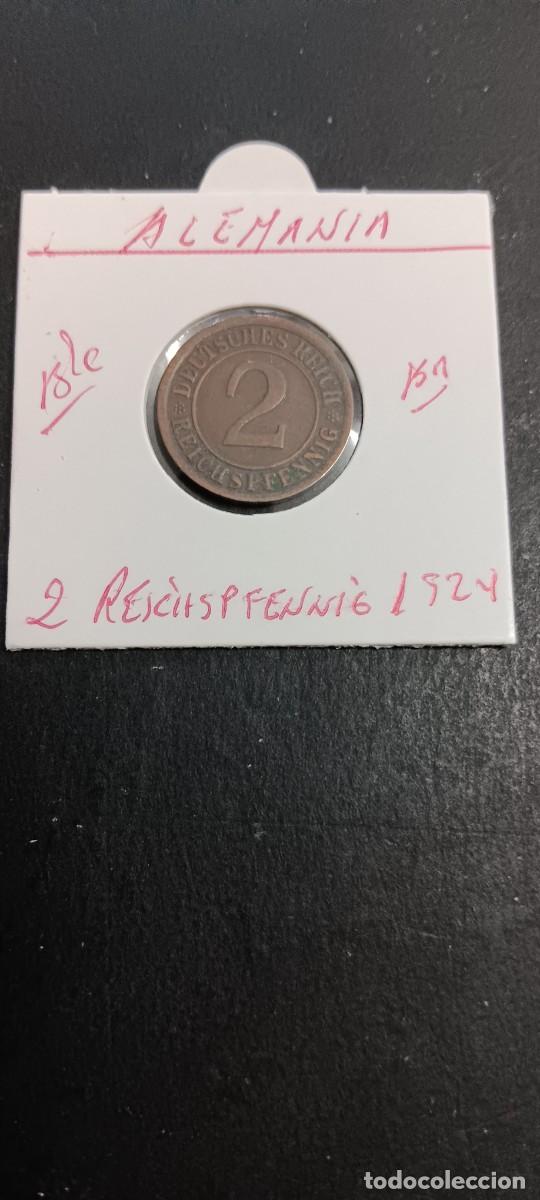 Monedas antiguas de Europa: ALEMANIA 2 REICHSPFENNIG 1924 BC KM=38 (BRONCE)