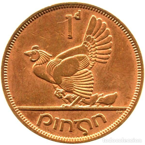 Monedas antiguas de Europa: Irlanda, 1 penique 1963 ''Gallina&rdquo;, KM#11./ Sin Circular.