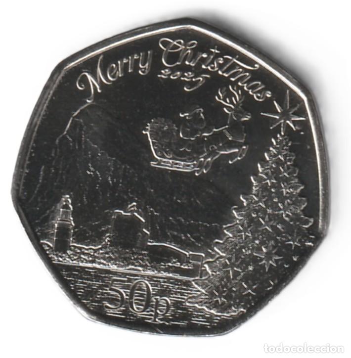 Monedas antiguas de Europa: Gibraltar 50 peniques Navidad 2025 UC# 635