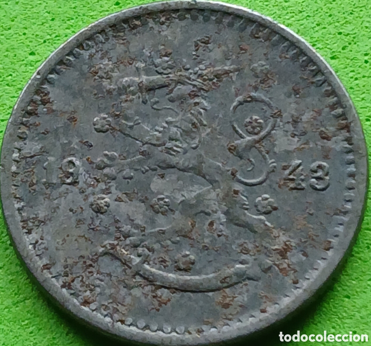 Monedas antiguas de Europa: Finlandia 50 pennia 1943 km#26b poco com&uacute;n