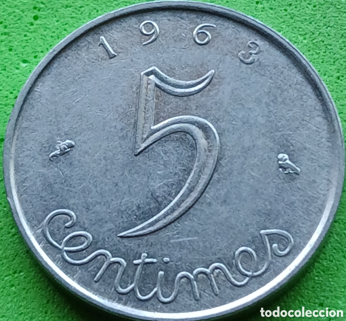 Monedas antiguas de Europa: Francia 5 c&eacute;ntimos 1963 km#927