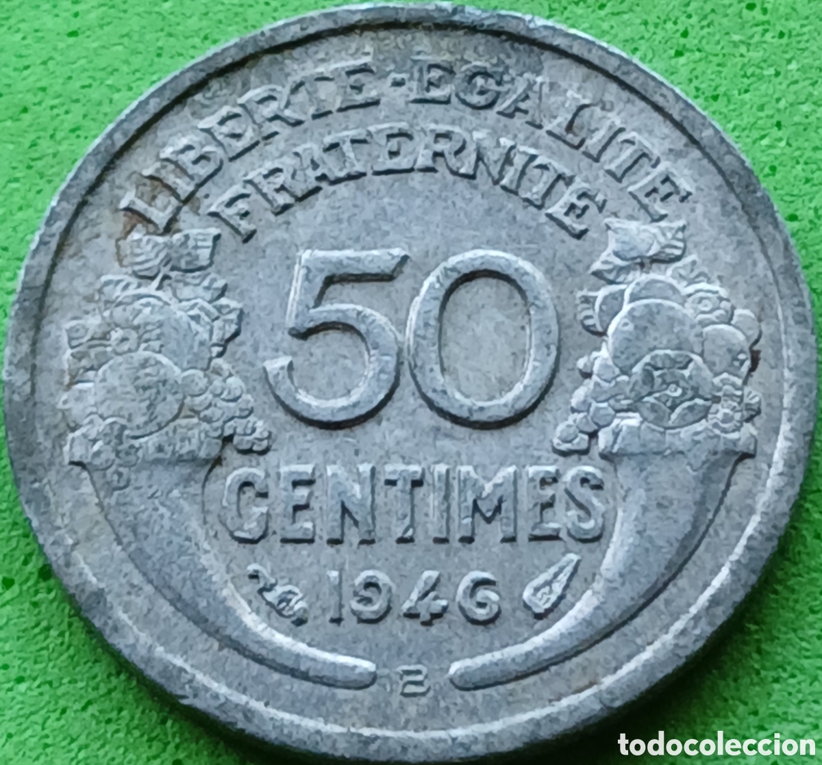 Monedas antiguas de Europa: Francia 50 c&eacute;ntimos 1946 B Beaumont-le-Roger km#894a