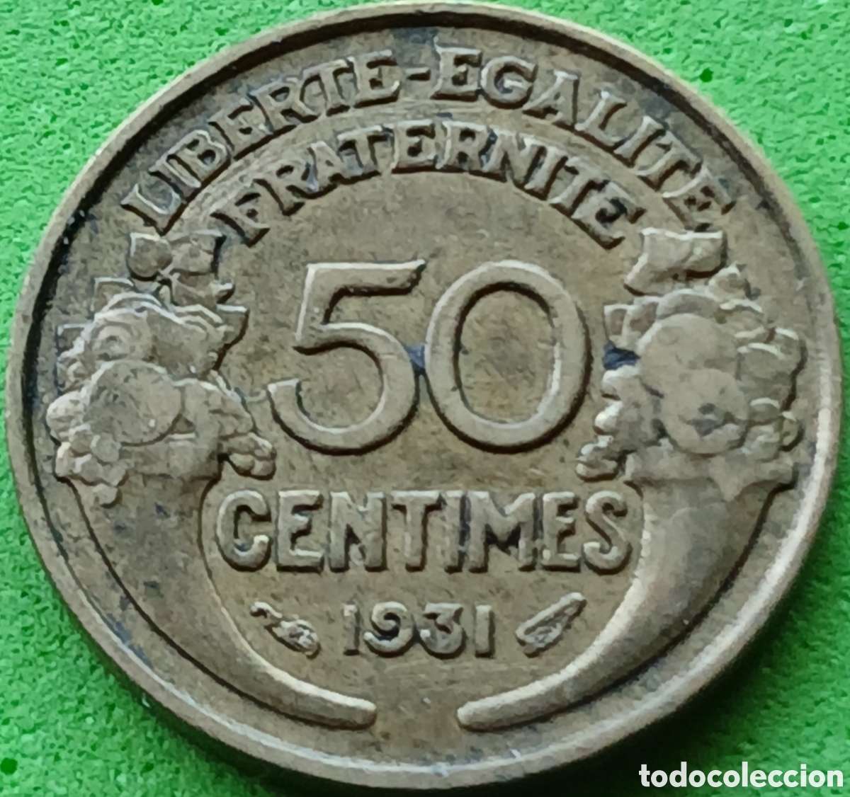 Monedas antiguas de Europa: Francia 50 c&eacute;ntimos 1931 km#894