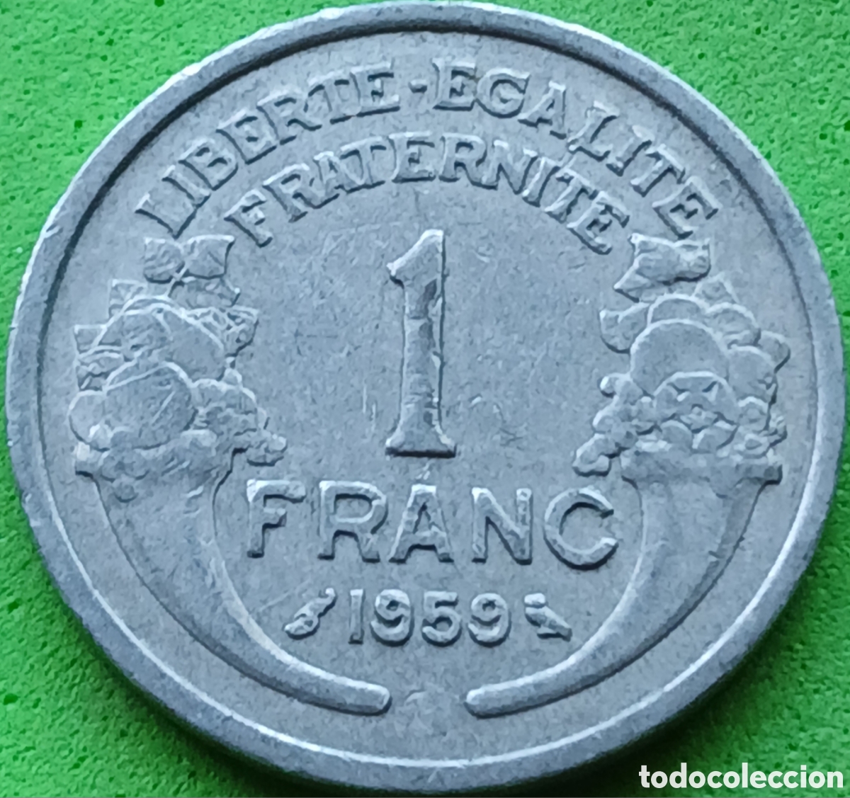 Monedas antiguas de Europa: Francia 1 franco 1959 km#885a