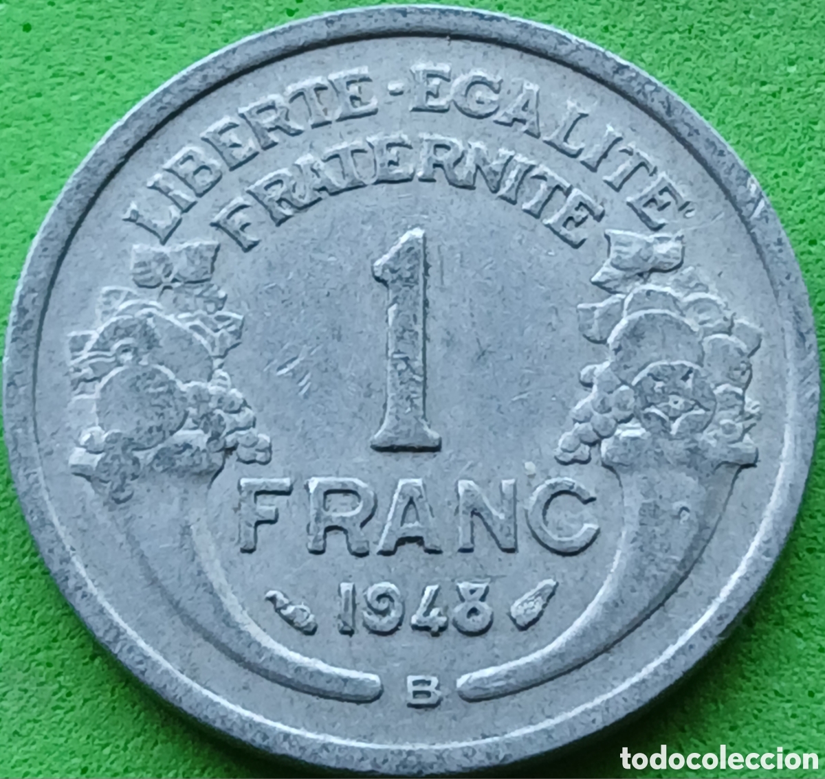 Monedas antiguas de Europa: Francia 1 franco 1948 B Beaumont-le-Roger km#885a