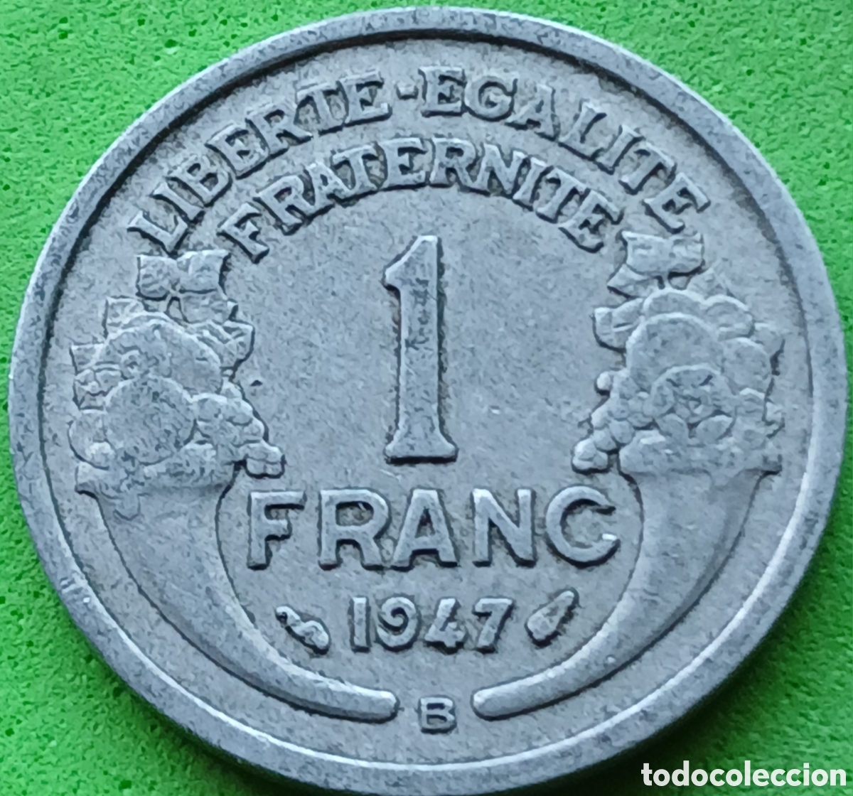 Monedas antiguas de Europa: Francia 1 franco 1947 B Beaumont-le-Roger km#885a