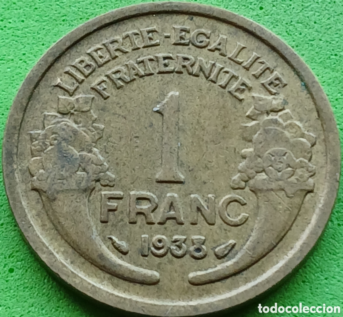 Monedas antiguas de Europa: Francia 1 franco 1938 km#885