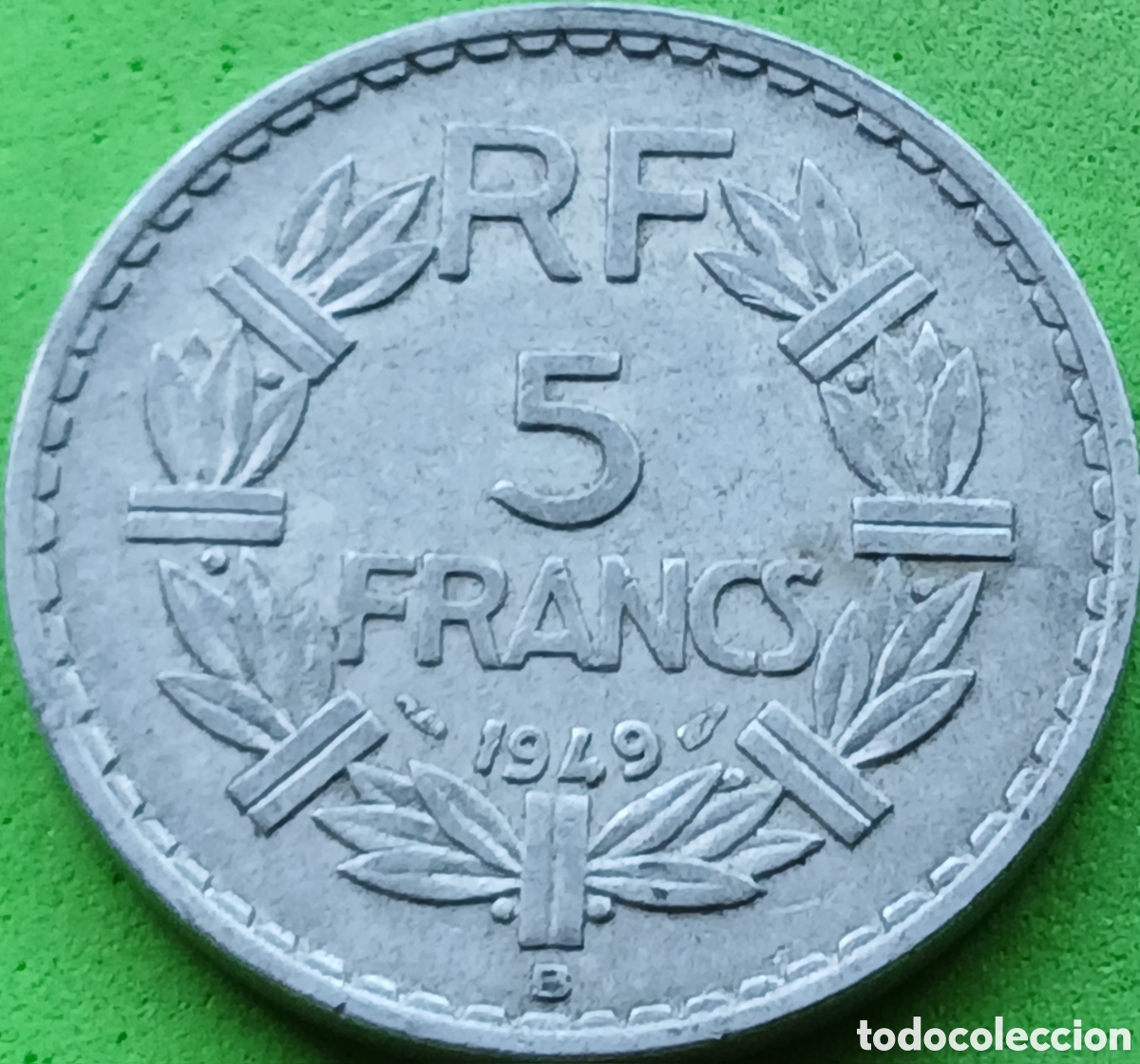 Monedas antiguas de Europa: Francia 5 francos 1949 B Beaumont-le-Roger km#888b