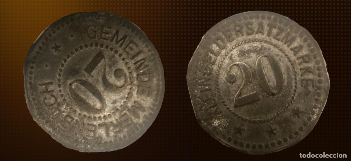 Monedas antiguas de Europa: MONEDA ALEMANA NOTGELD 20 PFENNIG MERLEBACH 1917 &ndash; DINERO DE EMERGENCIA DE LA I GUERRA MUNDIAL