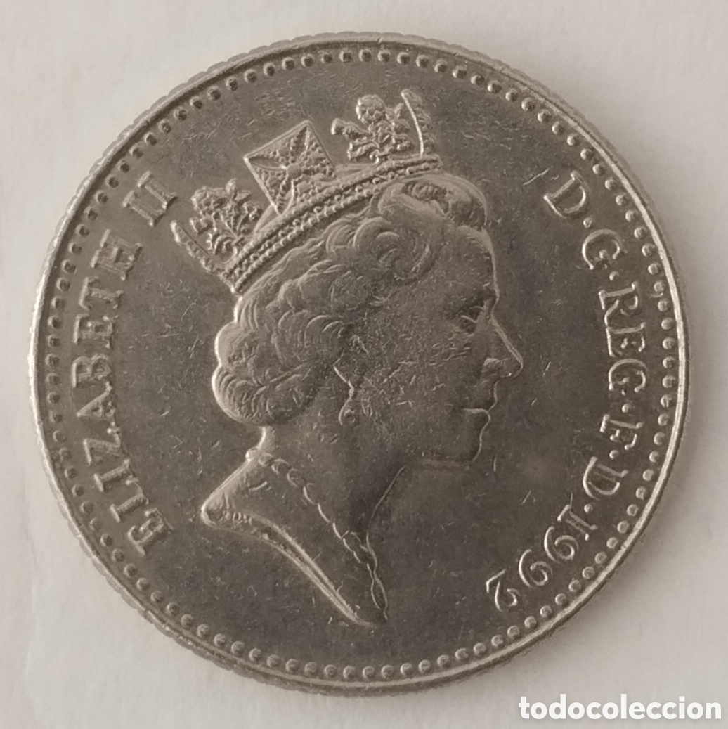 Monedas antiguas de Europa: MONEDA DEL REINO UNIDO 10 NEW PENCE 1992 (FOTO)
