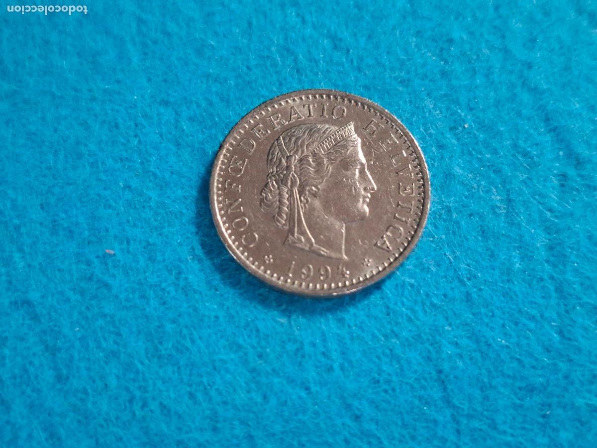 Monedas antiguas de Europa: Moneda de SUIZA. HELVETIA. 20 VEINTE CENTIMOS RAPPEN. A&ntilde;o 1994. CIRCULADA