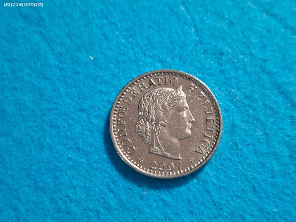 Monedas antiguas de Europa: Moneda de SUIZA. HELVETIA. 20 VEINTE CENTIMOS RAPPEN. A&ntilde;o 2007. CIRCULADA