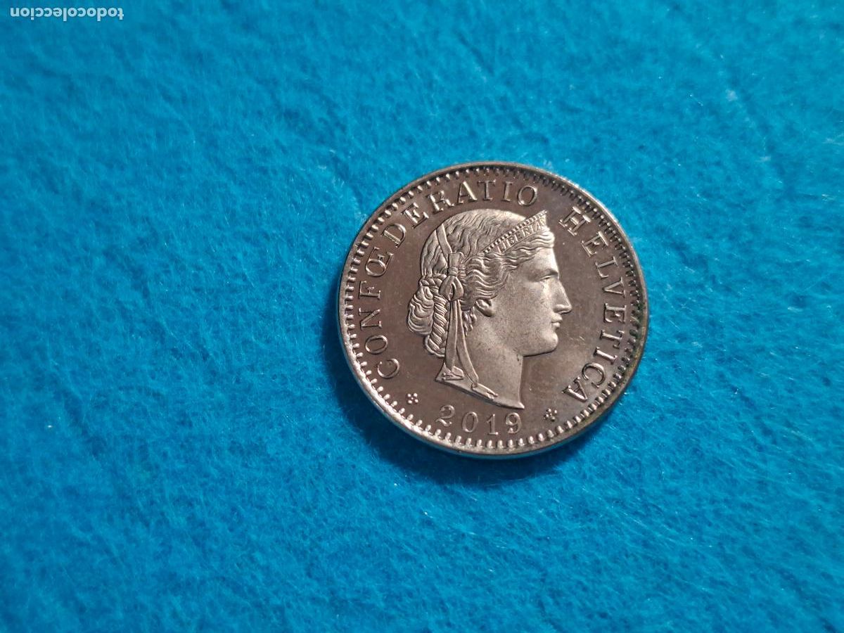 Monedas antiguas de Europa: Moneda de SUIZA. HELVETIA. 20 VEINTE CENTIMOS RAPPEN. A&ntilde;o 2019. CIRCULADA