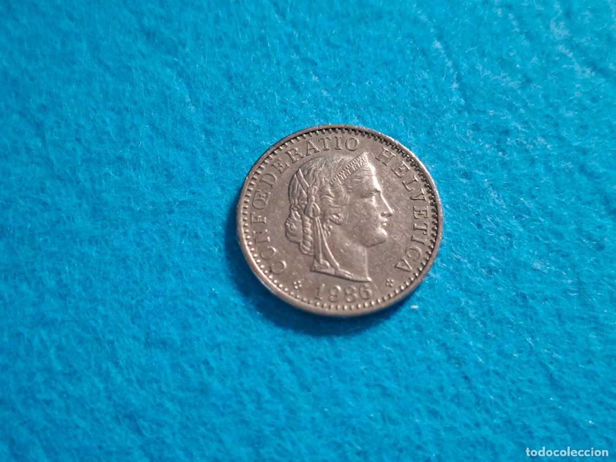 Monedas antiguas de Europa: Moneda de SUIZA. HELVETIA. 20 VEINTE CENTIMOS RAPPEN. A&ntilde;o 1986. CIRCULADA