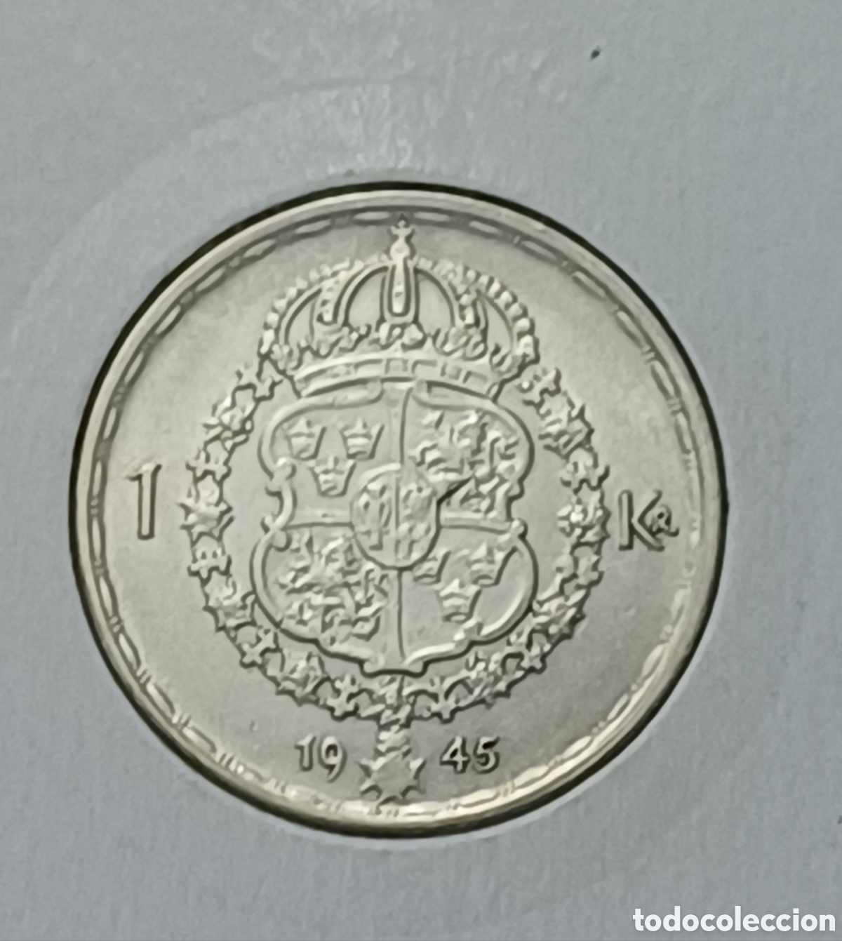 Monedas antiguas de Europa: Suecia 1 corona de plata 1945