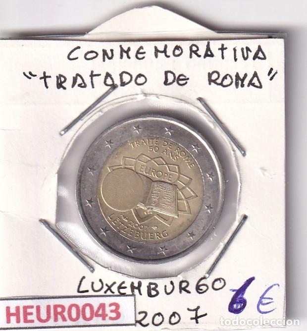 Moedas antigas da Europa: HEUR0043 MONEDA LUXEMBURGO 2 EUROS 2007 (Tratado de Roma) SIN CIRCULAR