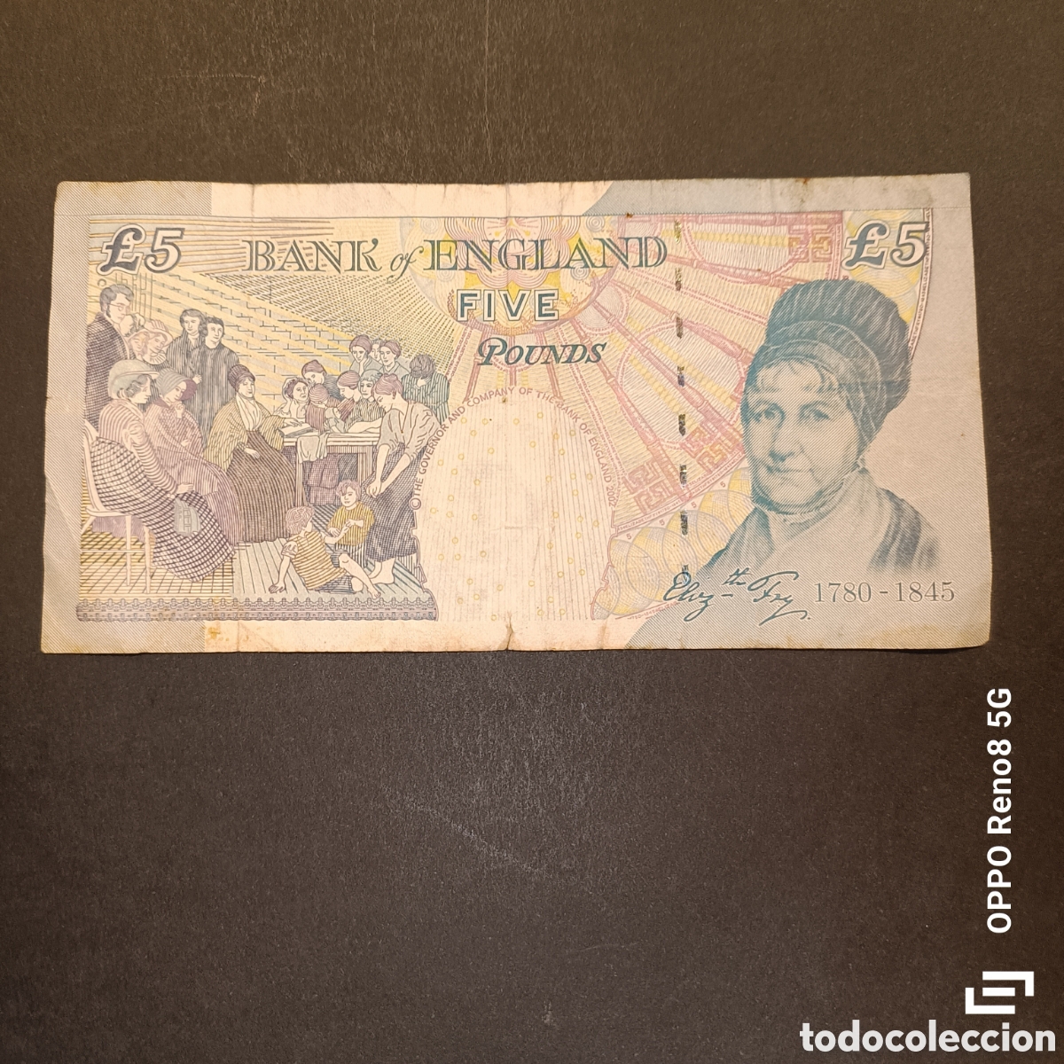 Monedas antiguas de Europa: Billete 5 Libras 2002 - Foto 2
