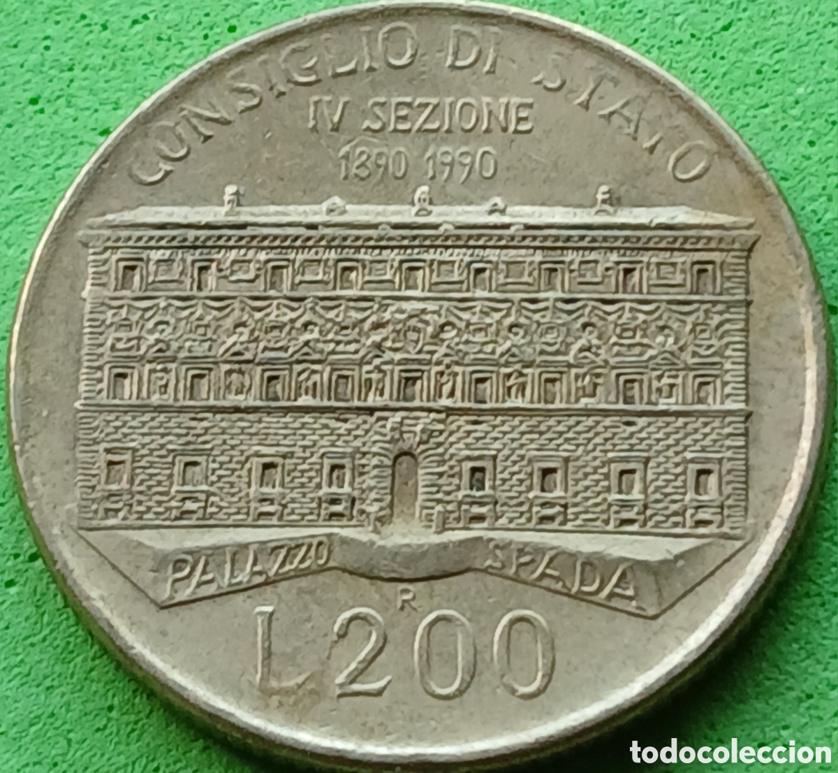 Monedas antiguas de Europa: Italia 200 liras 1990 km#135 Consejo de Estado
