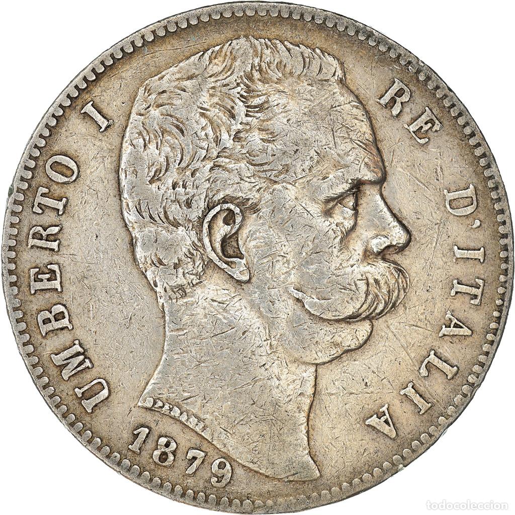 Monedas antiguas de Europa: [#887959] Moneda, Italia, Umberto I, 5 Lire, 1879, Rome, MBC, Plata, KM:20