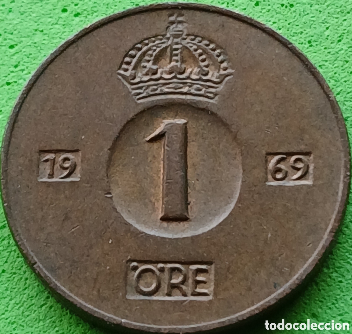Monedas antiguas de Europa: Suecia 1 ore 1969 km#820