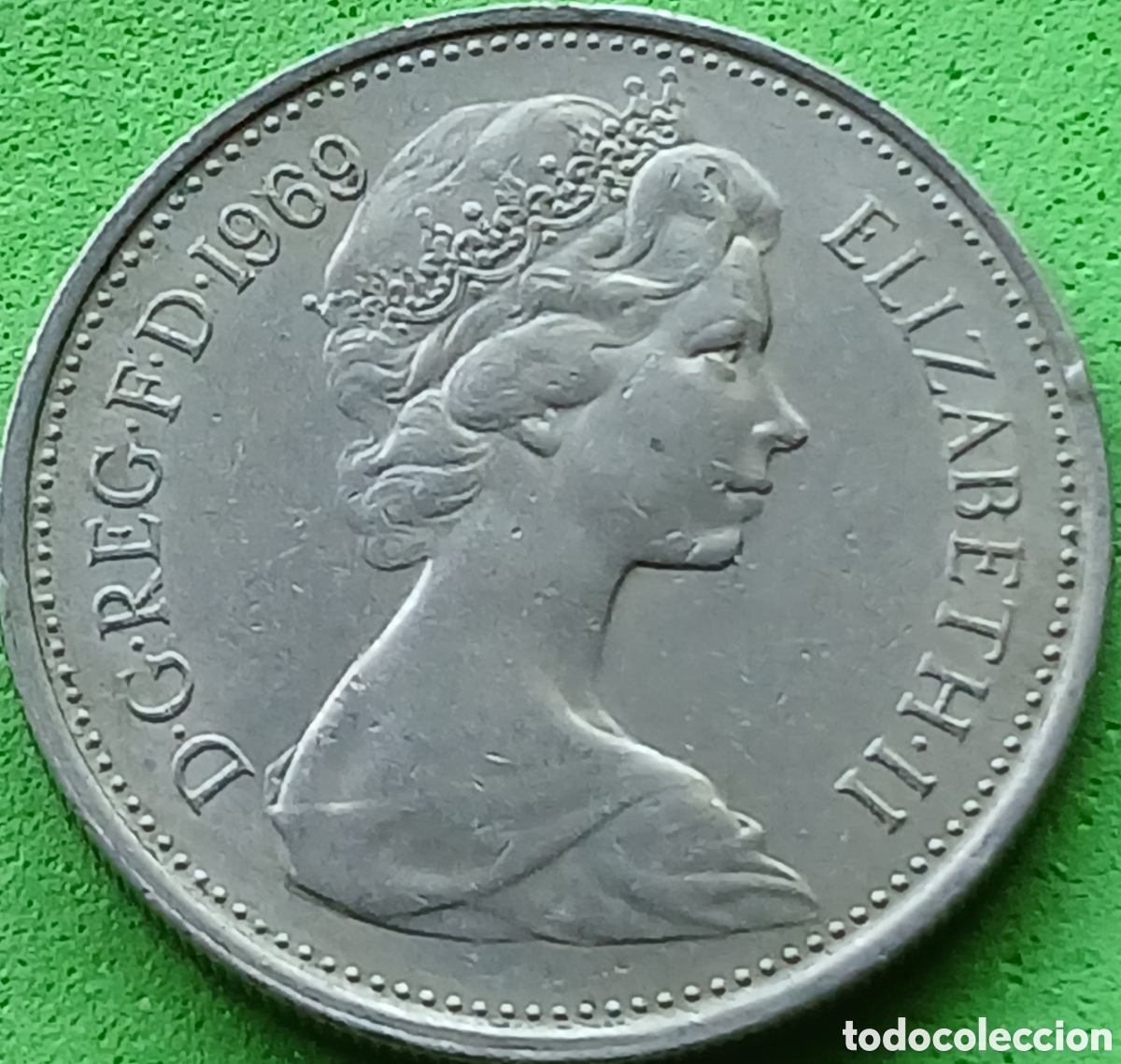 Monedas antiguas de Europa: Reino Unido 5 new pence 1969 km#911