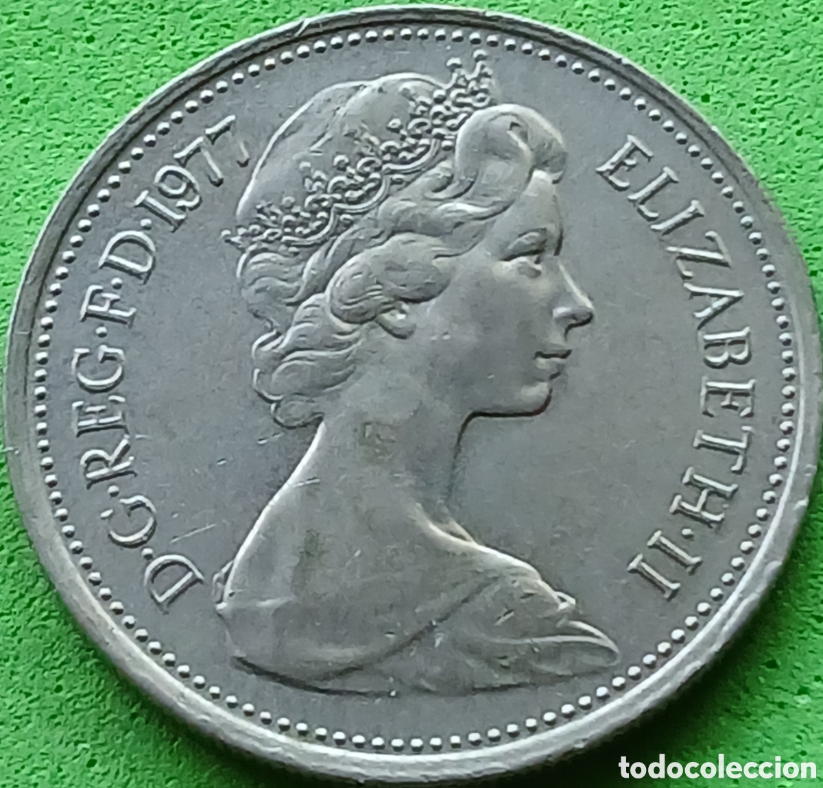 Monedas antiguas de Europa: Reino Unido 5 new pence 1977 km#911