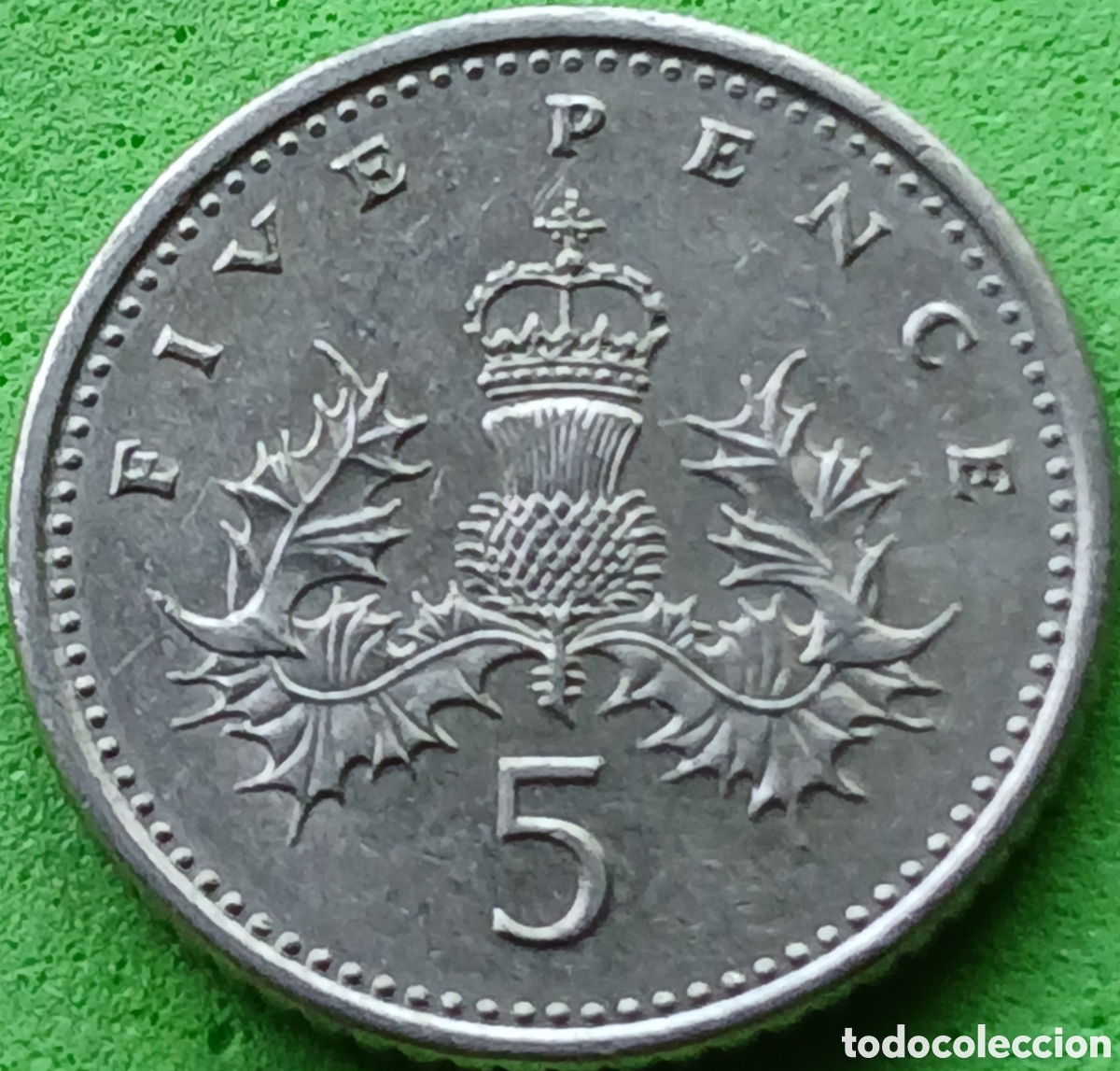 Monedas antiguas de Europa: Reino unido 5 pence 1990 km#937b tipo nuevo 18 mm