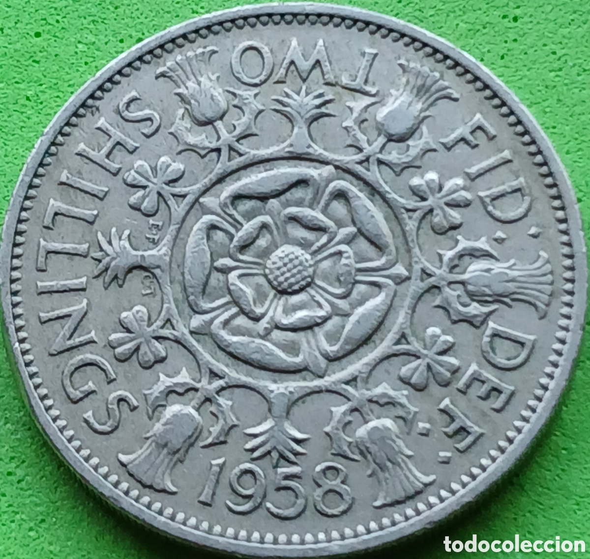 Monedas antiguas de Europa: Reino Unido two shillings 1958 km#906