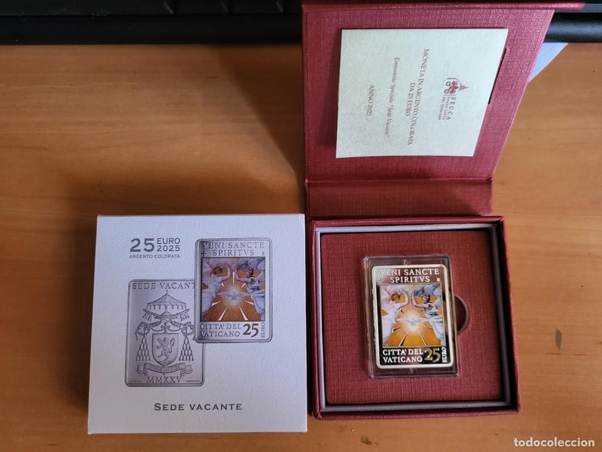Monedas antiguas de Europa: 25 euro Plata coloreada 2025 BU Sede Vacante MMXXV