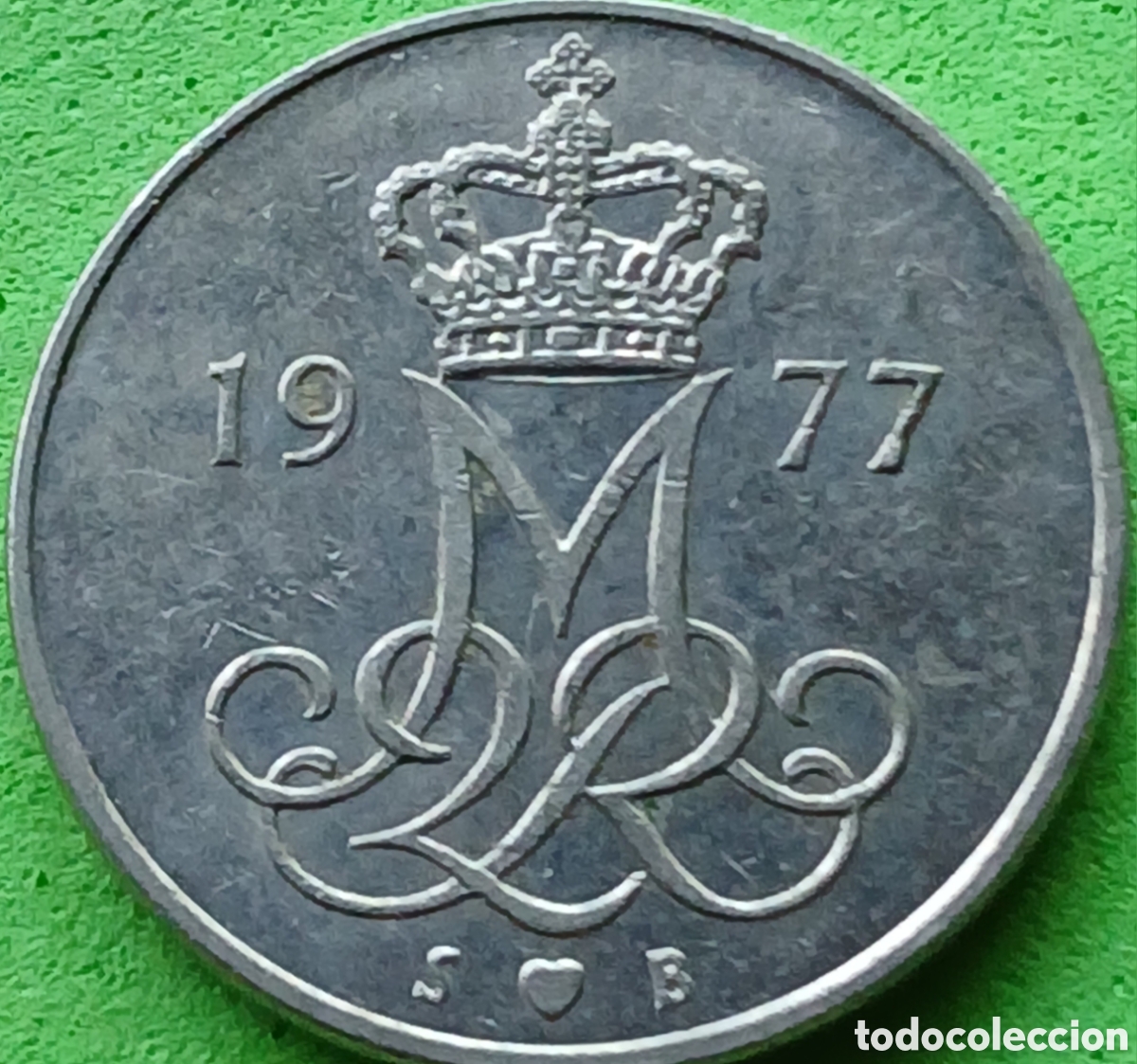 Monedas antiguas de Europa: Dinamarca 10 ore 1977 km#860