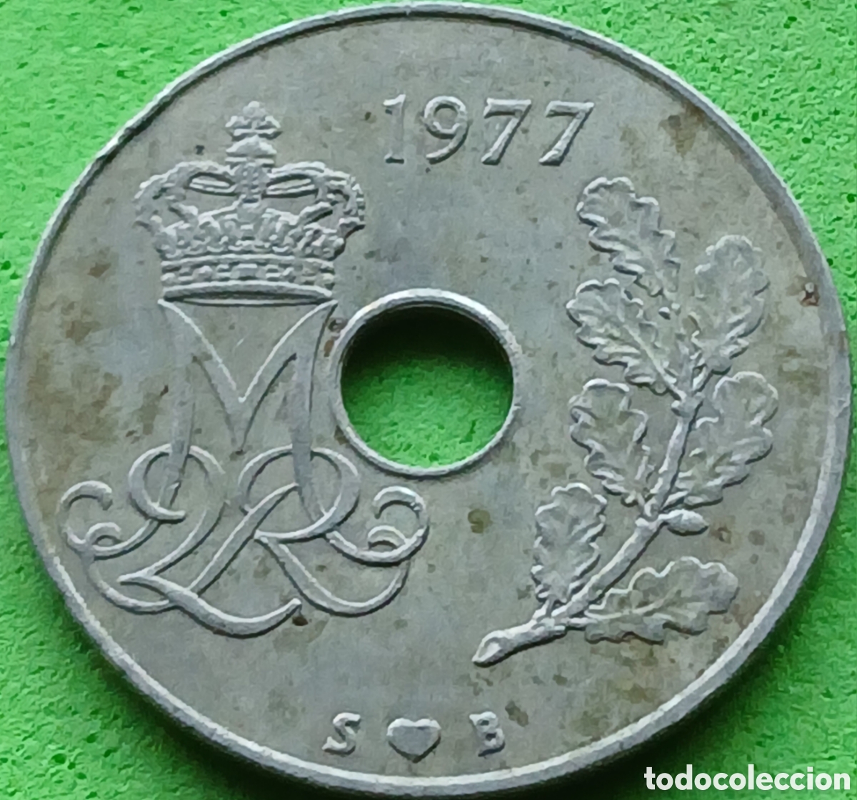 Monedas antiguas de Europa: Dinamarca 25 ore 1977 km#861